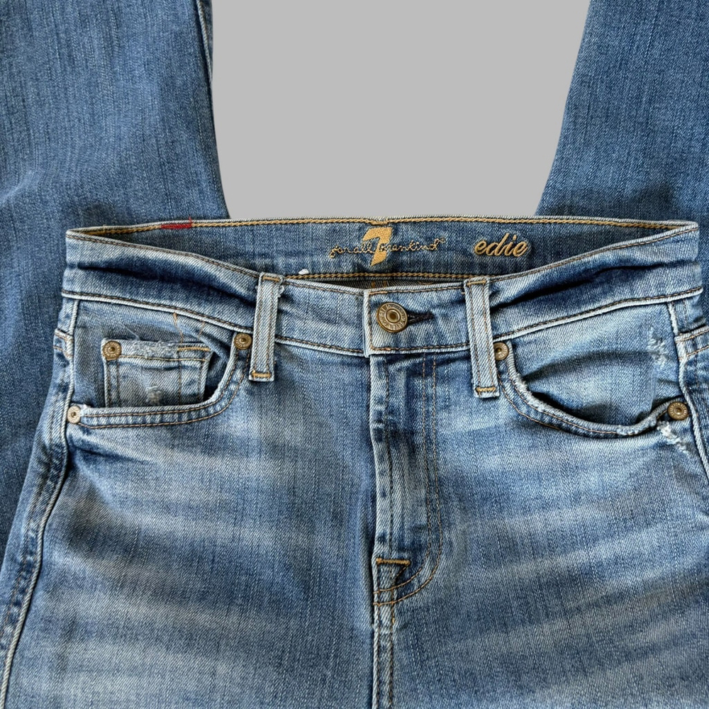 7 For All Mankind Edie Cropped Skinny Jeans Size 26 - Picture 4 of 10